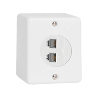 Tomada de Telefone RJ11 - 2 Fios - Modular Dupla Tomada de Telefone RJ11 - 2 Fios - Modular Dupla